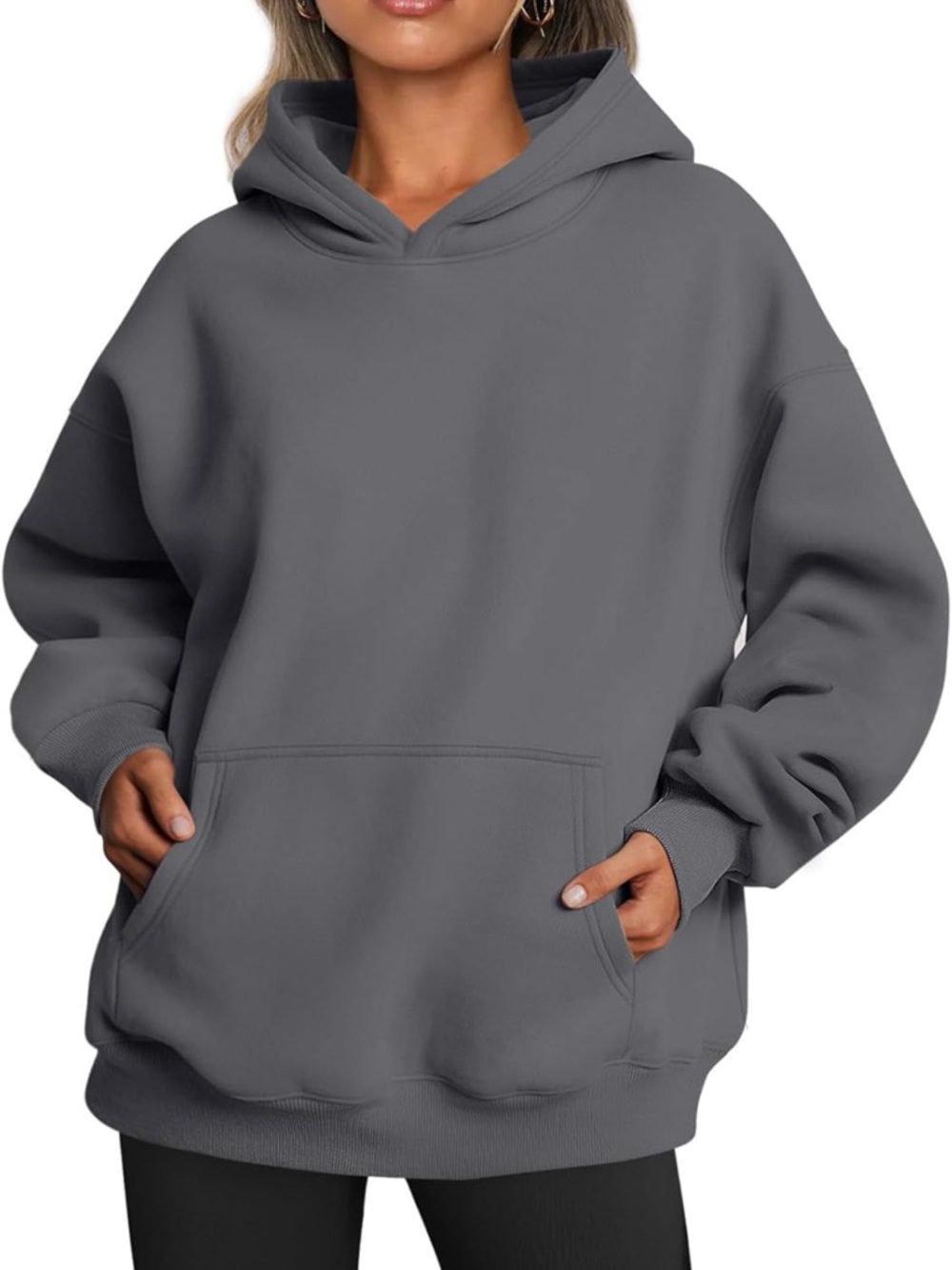 Women's Oversized Gray Pullover Hoodie